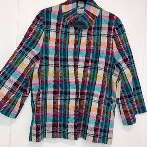Anthropologie Blazer Plaid 1-Button Medium